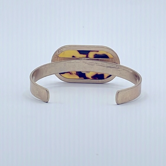 Faux Tortoise Shell Gold Adjustable Bracelet - Picture 3 of 4